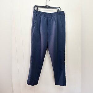 Abercrombie & Fitch blue loose fit trouser pants pull on drawstring size L long